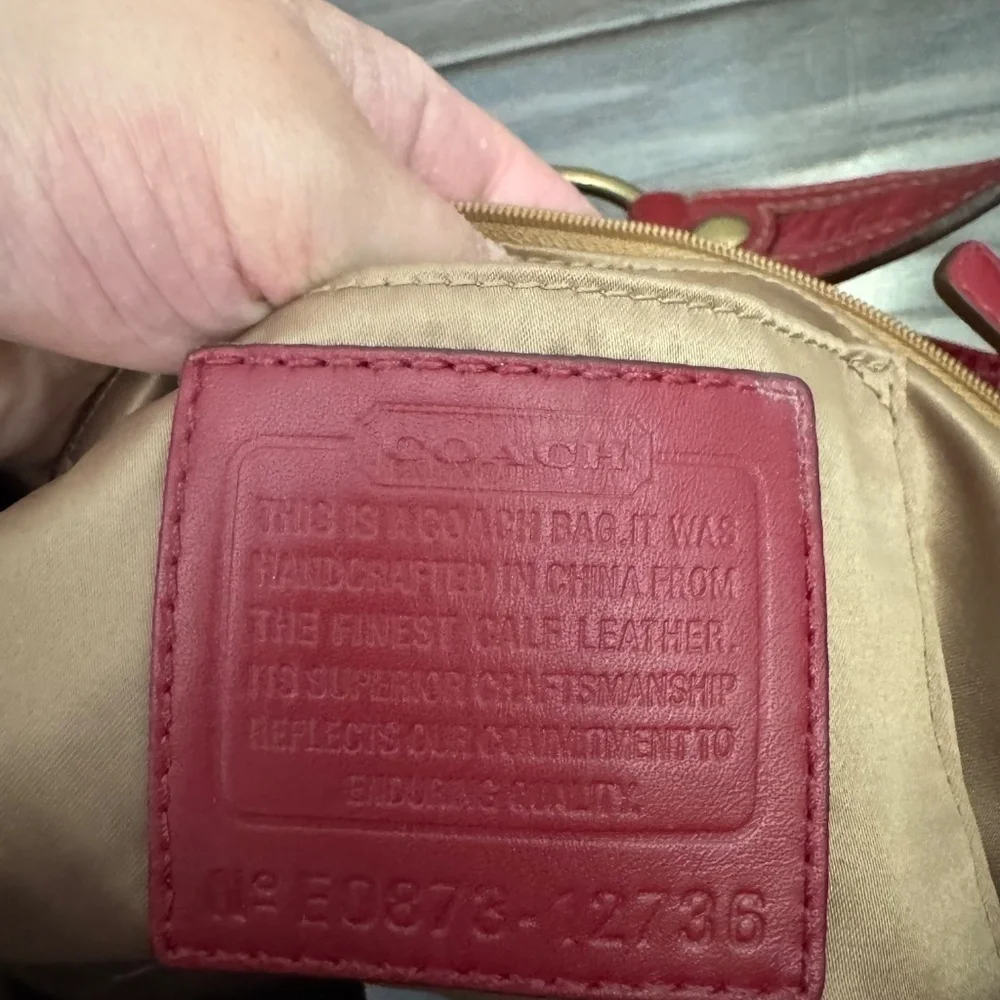 RARE Coach 12736 Zoe Editorial Red Patent XL Hobo Bag